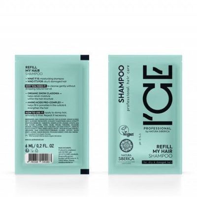 ICE PROFESSIONAL / ТЕСТЕР REFILL MY HAIR ШАМПОН ЗА СУВА И ОШТЕТЕНА КОСА - 6 МЛ.